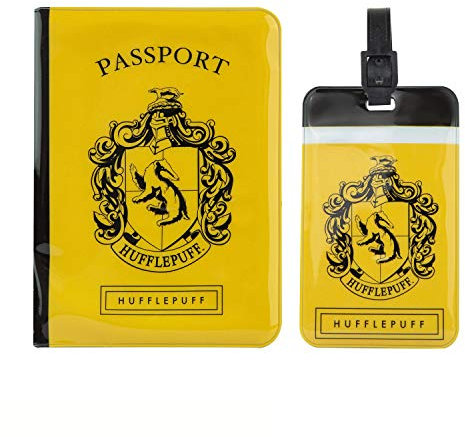 Cinereplicas Harry Potter - Set aus Tag & Passport Hülle Hufflepuff - Offizielle Lizenz
