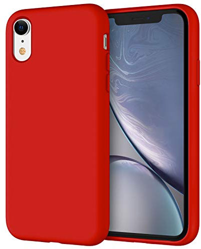 JETech Cover in Silicone per iPhone XR 6,1 Pollici, Protettiva per Tutto il Corpo Morbida al Tatto, Custodia Antiurto (Rosso)