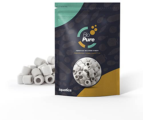 iQuatics Bio Pure-Rings Ceramic Rings Biological Filter Media Pond Filter Aquariums 500ml