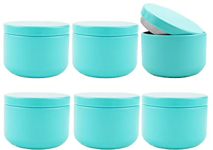 Mnixy 20 recipientes para velas de hojalata para hacer velas, tarros vacíos de almacenamiento para té, café, bea, caramelo, chocolate, azúcar, especias (azul cielo), azul cielo