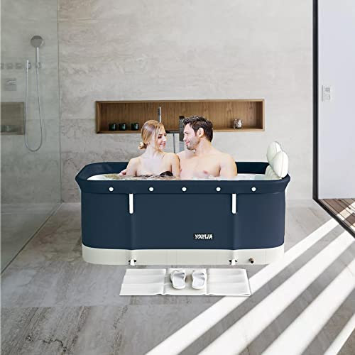 PUNELE Baignoire pliable pour adulte, baignoire de camping pour adultes, baignoire mobile, petite salle de bain familiale, baignoire spa pour douche, bain chaud, bain glacé