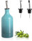 Sweejar Flacon distributeur d'huile d'olive en céramique opaque, protège l'huile pour réduire l'oxydation, de sirops de café et d'autres liquides, lot de 467 ml (bleu dégradé)