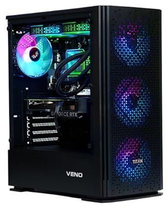 Veno Scorp Gaming PC AMD Ryzen 5 4500 3.6 GHz NVIDIA RTX 4060 8GB Corsair 16GB 3200MHz RAM 512 GB NVME SSD 750W 80+ PSU Windows 11 - WiFi - Titan - Liquid Cooling