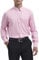 HISDERN Men's Pink Dress Shirt Long Sleeve Regular Fit Business Bamboo Fiber Shirt Casual Wrinkle-Free Shirt with Pocket,L