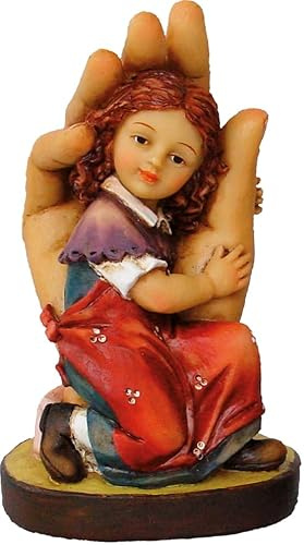 FADEDA Schützende Hand, Mädchen/Höhe:12 cm/handbemalt/detailgetreue Krippen Figuren - Weihnachten Tisch Dekoration Krippe Zubehör