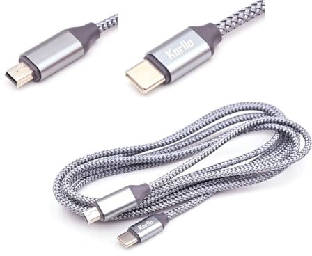 korllo for Blue Yeti Microphone Cord, 5ft 1.5m, Mini USB to 8 Pin Cable, Connect Blue Yeti to iPhone Cable for iPhone 14/12/11/10 (USB-C to Mini USB Cable, 6ft)