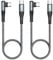 ZKAPOR USB C to USB C Cable Short [2Pack 30CM], 60W PD Type C to Type C Cable Right Angle Type C Charger Cable Fast Charging for iPhone 15/15 Pro Max, Samsung S23, Pad Pro, Air, Huawei/Mate, Pixel