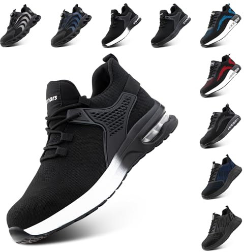 Zapatos de Seguridad para Hombre Zapatillas de Seguridad Mujer Zapatos Trabajo s3 Calzado Seguridad Safety Shoes Calzado Trabajo Negro Blanco EU 43