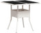 vidaXL Table de Jardin avec Dessus en Verre, Table à Manger, Table de Repas, Meuble de Patio Terrasse Extérieur, Blanc Résine Tressée