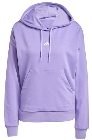 adidas Damen Essentials SMALL Logo French Terry Hoodie, Violet Fusion/White, XL