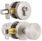 naubea Exterior Door Knob with Single Cylinder Deadbolt Lock Set, Round Entry Door Knob with Deadbolt Locksets, Brushed Nickel Front Door Lock Set, Satin Nickel Front Door Handle and Deadbolt Set