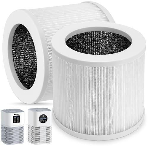 Aiskaer A1 Ersatzfilter, kompatibel mit VEWIOR A1, HQSC-50, HQKJ-80, AMEIFU AP01W & KOIOS HQKJ-50 Luftreiniger, 3-in-1 H13 True HEPA-Filter-Ersatz