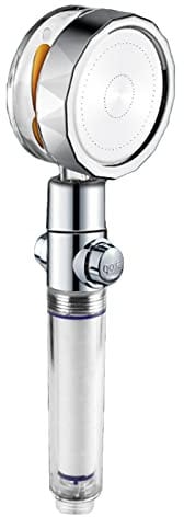 QTANZIQI Propeller-Turboventilator, 360-Grad-verstellbarer Hochdruck-Hydro-Duschkopf mit Filter, einfach zu installierende Vortex-Propeller-betriebene SPA-Duschköpfe