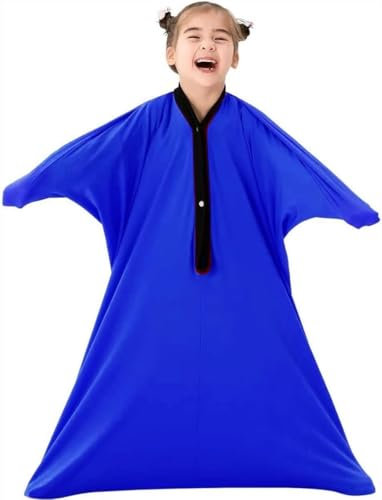 DTREEL Sensorische Ganzkörper-Socken Für Kinder, Kinder Sensorische Ganzkörper Socken, Vollkörper-Umwicklung Für Jungen Mädchen Erwachsene Autismus, Stressabbau Und Entspannung(Blau 1,M)