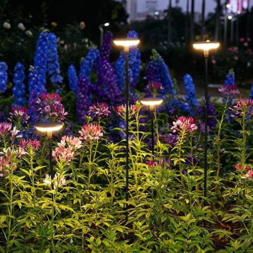 GEARLITE Solarlampen für Außen Garten 4 Stück, Warmweiß LED Solarleuchten für Außen mit 1000 mAh Batterie, Gartenbeleuchtung solar außen mit IP65 Wasserdicht (Medium)