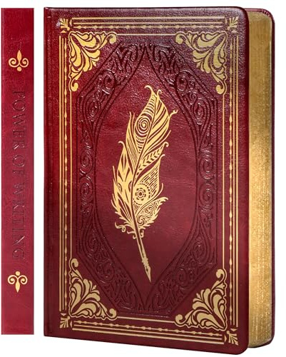 CAGIE Vintage Journal Notizbuch für Damen und Herren, Leder, Schreibtagebuch, A5, Rot