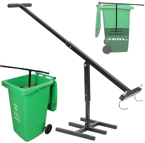 TCEIVYU Manual Trash Compactor – Squash It WasteMate Bin Compactor for Outdoor 120L-360L Trash Can, Heavy Duty Iron with Adjustable Handle for Waste Recycling, Touchless Rubbish Compressor