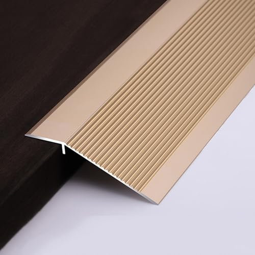 Hoiweqr Aluminium Boden Übergang Schwelle Streifen, Türschwellen Leiste, Brücke Die Höhe Lücke Zwischen 1 Zu 4cm Zoll Für Tür, Schwelle, Übergang Zwischen Fliesen Und Laminat Planken(Gold,90cm)