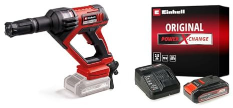 Einhell Pistolet-Nettoyeur Moyenne Pression sans Fil HYPRESSO 18/24-1 Power X-Change (18 V, 24 Bar, Nettoyage et arrosage Mobiles, débit de 240 l/h, Accessoires Inclus) avec Chargeur et Batterie 2,5Ah
