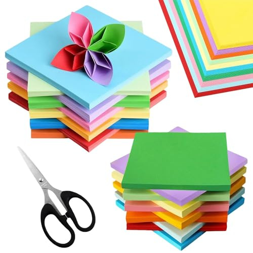 320 Blatt Origami Papier, Faltpapier Bunt, Doppelseitig Quadratisch Tonpapier, mit 1 Zuschneidewerkzeug, für Haus, Schule und Partys Handgemachte DIY Origami (10 x 10cm, 15 x 15cm, 20 x 20cm)