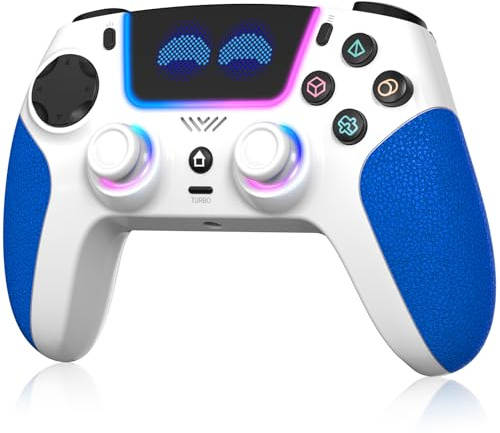 SFGSUP Controller Wireless per PS5/PC/iOS/Android/Steam Deck, con Joystick&Grilletto Hall Effect/8 Illuminazione RGB/Turbo/Doppia Vibrazione/Programmabile/Jack per Cuffie/Touchpad/Batteria 1500 mAh