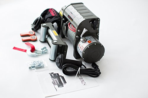 Machermann Winden, Seilwinden 24 Volt elektrische Seilwinde,13000 lb, 5,9 t. Winde,2 x Funkfernbedienung
