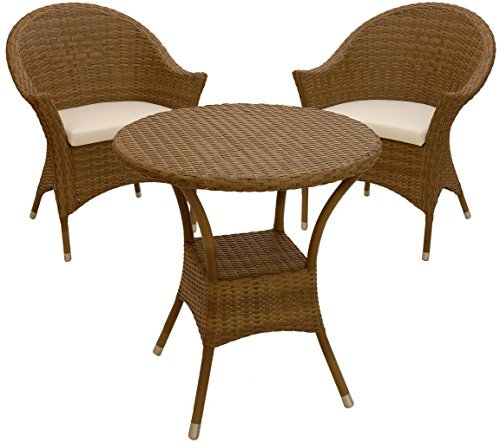 Korb-Outlet Hochwertiges Gartenset Amalfi aus haltbarem Poly-Rattan/Stabile Outdoor Lounge mit Polstern (Farbe Coffee)