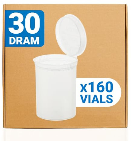 Loud Lock Pop Top Dram Bottles - (Clear) - 30 Dram - 160 Per Case -(2.75 Deep X 1.87 Wide) - Dry Herb Containers - Child Resistant Smell Proof Container - Pill Vials - Rx Vial