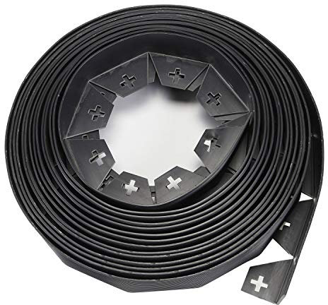 Parkland® 10 Metre Black Flexible Plastic Garden Edging With 50 Strong Securing Pegs/Anchors, Lawn Borders, Flexible Lawn Edging, Plastic Grass Edging, Garden Ideas, Garden Design