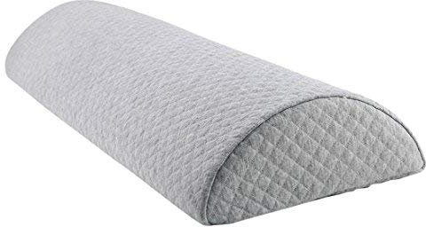 N/A Half Moon Memory Foam Pillow Neck Soporte Pillow Lumbar Bolster for Home Bed Office Chair Seat Foot Rest (Medium, Light Grey)