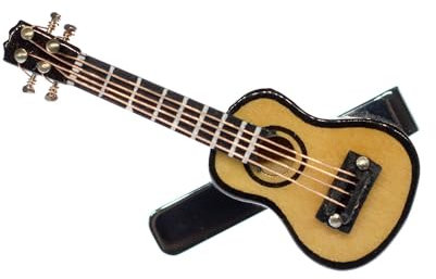 Miniblings Akustik-Gitarre Krawattennadel Krawattenhalter +Box Instrument Beige - Handmade Modeschmuck I Herrenschmuck Männerschmuck Schlipsklammer Krawattenklammer