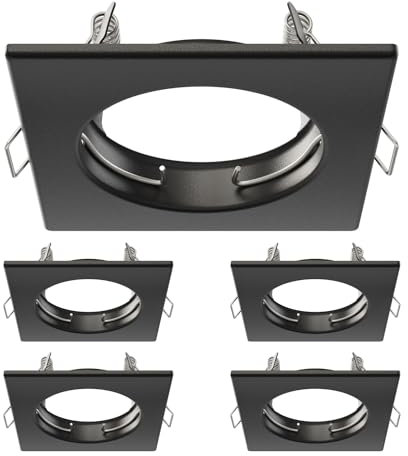 ledscom.de 5 cadres d'encastrement au plafond RIR, anguleux, noir mat
