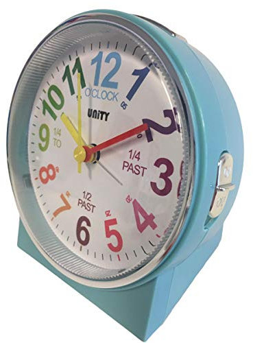 Unity Wecker Kinderwecker Piepton 49027, Babyblau, 10.5 x 10.5 x 6.5cm