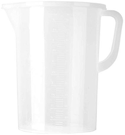 iiniim Measuring Jug, Plastic Handle Pour Spout Cup Container Water Pitcher Jug with/without Lid 5L with Lid One Size