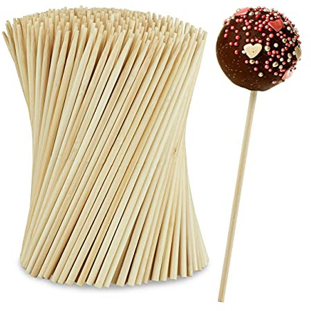 Relaxdays Cake Pop Stiel, 400 Stück, Bambus, 15cm lange Lollipop Sticks, für Cake Pops & Lollies, Cake Pop Sticks, natur