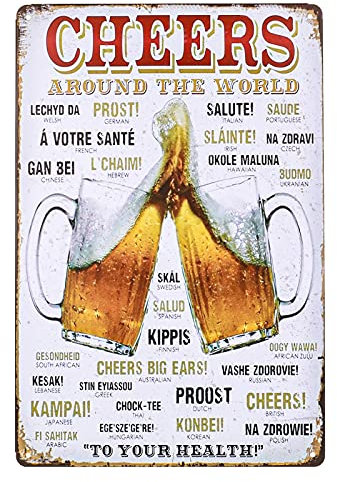 Vintage Metal Beer Sign, Decorative Cafe Bar Pub Wall Art, 30x20cm