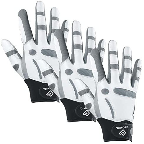 BIONIC ReliefGrip Herren-Handschuhe, Grau/Schwarz, Größe L, 3 Stück