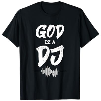 God Is DJ Deejay Music Pop Bass Techno Rock Kopfhörer Pop T-Shirt