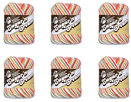 Lily Sugar'N Cream Mango Madness Yarn - 6 Pack of 57g/2oz - Cotton - 4 Medium (Worsted) - 95 Yards - Knitting/Crochet