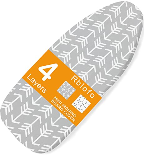 Rblofo 12 x 32 Tabletop Ironing Board Cover and Premium Heavy Duty 4 Layer Pad Extra Thick Padding, Heat Reflective and Stain Resistant with Elasticized Edges 12.5 x 32 inch Iron Board Covers