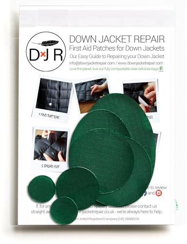 Self‑Adhesive Ripstop Nylon Repair Patch Kit – 30‑Second Fix for Tents, Jackets, Sleeping Bags, Backpacks & Beach Gear – Festival, Camping & Vanlife Essential – 7 Pre‑Cut Patches (Bottle Green)