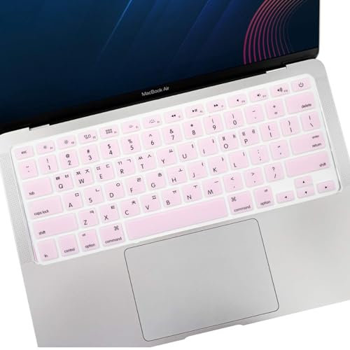 Lucocia Tastaturabdeckung aus koreanischem Silikon, wasserdicht, Laptop-Tastaturabdeckung für MacBook Air 13 Zoll A1466 A1369 A1278 A1286 A1502 A1425 A1398, 2015 oder ältere Version, Hellrosa ohne