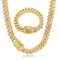 Roheafer kubanische Gliederkette Cuban Link Chain Iced Out für Herren 14MM Miami Halskette Armband 18K Gold Plattiert Bling Diamant Kette Armband Hip Hop Schmuck für Jungen Damen