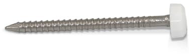 HomeSmart 50 x UPVC Panel Pins 30mm Poly Top Pins Nails Plastic Headed Fascia Fixings Strop Grip Durable Stainless Steel Roofing Nails Secure Hold PVC Cladding Pins for Home Projects (White)