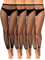 4 Medias de Rejilla sin Pies para Mujer Pantimedias de Red de Cintura Alta sin Dedos para Cosplay Halloween (Negro)