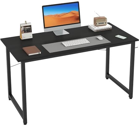 Flrrtenv 100cm Computer Desk, Gaming Desk with Sturdy Metal Frame and X-Shaped Design, Small Office Work Study Desk for Home, Black