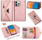 xinyunew Hülle für iPhone 6 Plus/iPhone 6s Plus, PU Ledertasche Handyhülle Flip Schutzhülle Kompatibel mit iPhone 6 Plus/iPhone 6s Plus, mit Kartenfäch & Kickstand Cover Gold
