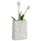 Navaris Vaso a Forma di Borsa per Fiori - Vaso Gres Beige - Vasi Decorativi Interno Moderni - Arredamento Casa Moderno - 14,5 x 6,5 x 20 cm