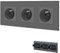 BSEED Prise Murale,Prises electriques Standard avec des griffes,16A 110-250V Triple Prise de Courant Alternatif avec Panneau en Verre Cristal,Prise Encastrable, pour Bureau à Domicile(3 Prise,Gris)