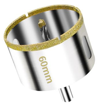 Meccion Sega a Tazza diamantata 60mm con Punta Pilota, Punte Trapano Fresa Diamantate per Piastrelle, Porcellana, Vetro, Marmo, Ceramica